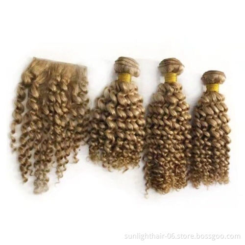 Wholesale 9a 1b613 1b27 virgin brazilian/peruvian hair extension Virgin Hair and loose wave Style 2019 Promotions Italian curl